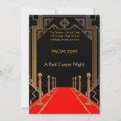 Prom Senior-Junior, Gatsby-stijl, Red Carpet Night Kaart (Voorkant)