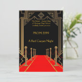 Prom Senior-Junior, Gatsby-stijl, Red Carpet Night Kaart (Staand voorkant)