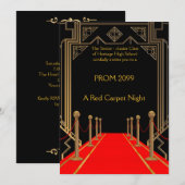 Prom Senior-Junior, Gatsby-stijl, Red Carpet Night Kaart (Voorkant / Achterkant)