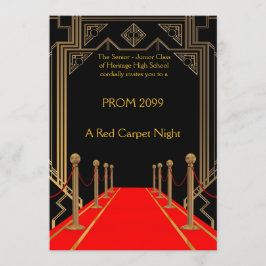 Prom Senior-Junior, Gatsby-stijl, Red Carpet Night Kaart