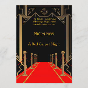 Prom Senior-Junior, Gatsby-stijl, Red Carpet Night Kaart