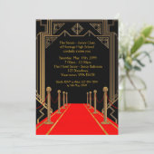 Prom Senior-Junior, Gatsby-stijl, Red Carpet Night Kaart (Staand voorkant)