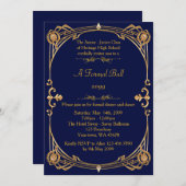 Prom senior junior, Gatsby style, art-deco, marine Kaart (Voorkant / Achterkant)