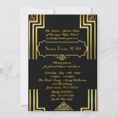 Prom senior junior, Gatsby style, art-deco, zwart Kaart (Voorkant)