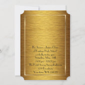 Prom Senior-Junior, Gold x Gold, Floral, Art Deco Kaart (Achterkant)