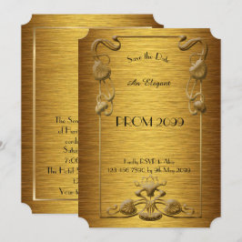 Prom Senior-Junior, Gold x Gold, Floral, Art Deco Kaart