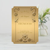 Prom Senior-Junior, Gold x Gold Geometric, Art Dec Kaart (Staand voorkant)