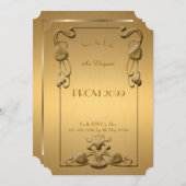 Prom Senior-Junior, Gold x Gold Geometric, Art Dec Kaart (Voorkant / Achterkant)