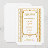 Prom Senior-Junior, Great Gatsby, Gold, White Kaart (Voorkant / Achterkant)