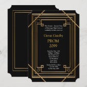 Prom Senior-Junior, Great Gatsby, Gold, zwart Kaart (Voorkant / Achterkant)