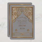 Prom Senior-Junior, Great Gatsby, goud, grijs A Kaart (Voorkant / Achterkant)