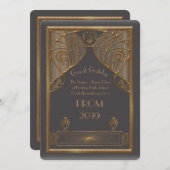 Prom Senior-Junior, Great Gatsby, goud, grijs B Kaart (Voorkant / Achterkant)