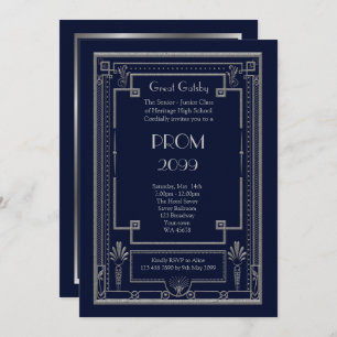 Prom Senior-Junior, Great Gatsby, Silver, Navy Kaart
