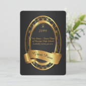 Prom Senior-Junior, Great Prom, elegant grijs, gou Kaart (Staand voorkant)