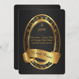Prom Senior-Junior, Great Prom, elegant grijs, gou Kaart