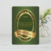 Prom Senior-Junior, Great Prom, smaragdgroen, goud Kaart (Staand voorkant)