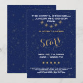 Prom senior junior, nacht onder sterren, blauw, st kaart (Voorkant / Achterkant)