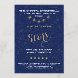 Prom senior junior, nacht onder sterren, blauw, st kaart