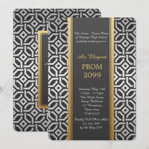 Prom Senior-Junior, Silver Gold Geometric Kaart