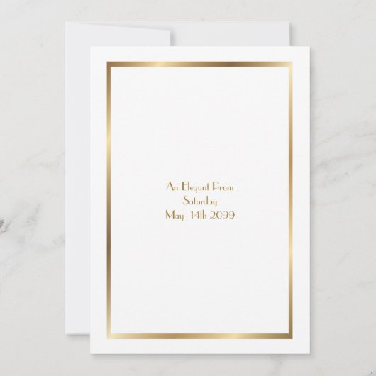 Prom Senior-Junior, white Gold Geometric Emperor Kaart (Achterkant)