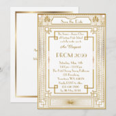 Prom Senior-Junior, white Gold Geometric Emperor Kaart (Voorkant / Achterkant)