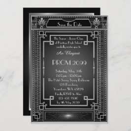 Prom Senior-Junior, white Gold Geometric Emperor Kaart