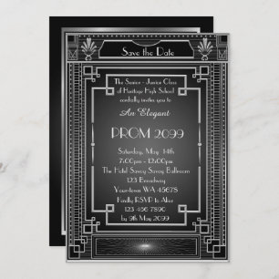 Prom Senior-Junior, white Gold Geometric Emperor Kaart