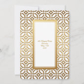 Prom Senior-Junior, white Gold Geometric Kaart (Achterkant)