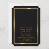 Prom Senior-Junior, zwart Gold Geometric, Art Deco Kaart (Achterkant)