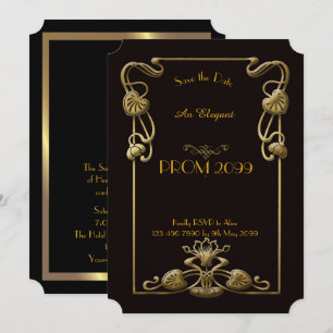 Prom Senior-Junior, zwart Gold Geometric, Art Deco Kaart