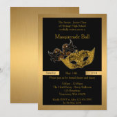Prom Senior-Junior, zwart maskerade ballmasker Kaart (Voorkant / Achterkant)