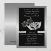 Prom Senior-Junior, zwart maskerade masker Kaart (Voorkant / Achterkant)