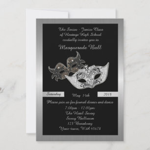Prom Senior-Junior, zwart maskerade masker Kaart
