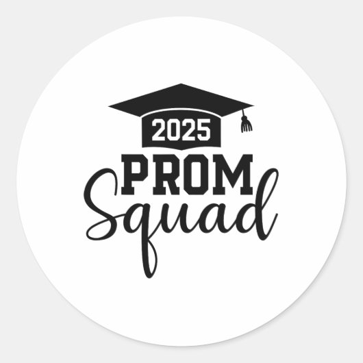 Prom Squad 2025 Grappig Afstuderen Prom CL van 202 Ronde Sticker (Voorkant)