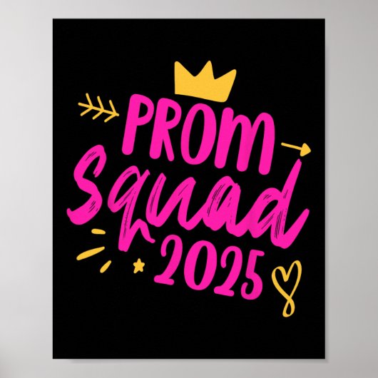 Prom Squad 2025 Queen School Afstuderen Senior vr Poster (Voorkant)