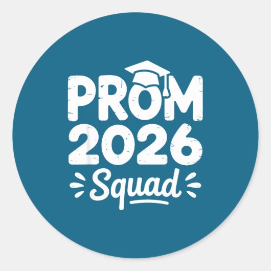 Prom Squad 2026 Graduate Funny Ronde Sticker (Voorkant)
