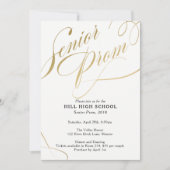 Prom-uitnodiging, Gold Script Senior Prom Kaart (Voorkant)