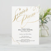 Prom-uitnodiging, Gold Script Senior Prom Kaart (Staand voorkant)
