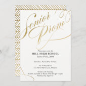 Prom-uitnodiging, Gold Script Senior Prom Kaart (Voorkant / Achterkant)