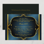 Prom-uitnodiging,Prom, Prom Senior,elegant, blauw Kaart (Voorkant / Achterkant)