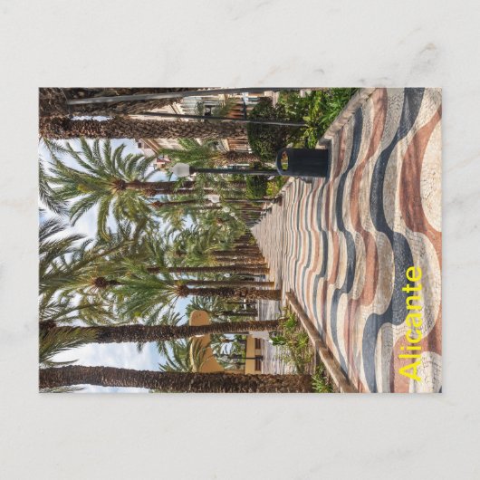 Promenade, Alicante, Costa Blanca, Spanje Briefkaart (Voorkant)