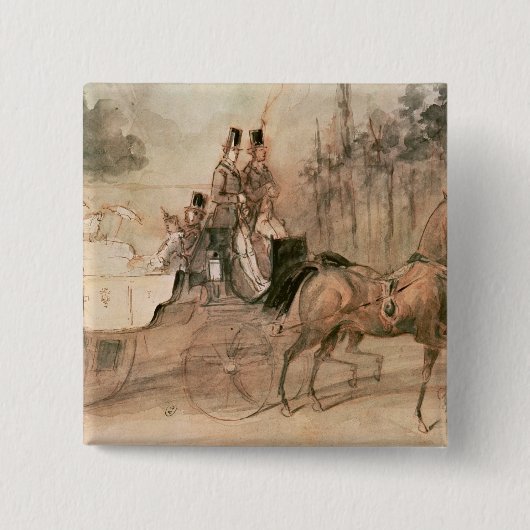 Promenade au Bois Vierkante Button 5,1 Cm (Voorkant)
