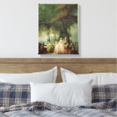 Promenade bij Longchamp, c.1760 Canvas Afdruk (Insitu (Slaapkamer))