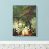 Promenade bij Longchamp, c.1760 Canvas Afdruk (Insitu (Houten vloer))
