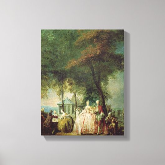 Promenade bij Longchamp, c.1760 Canvas Afdruk (Voorkant)