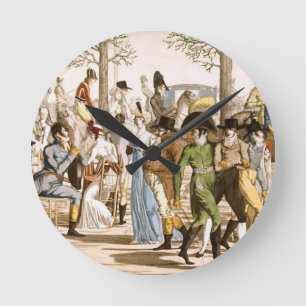 Promenade bij Longchamps, 1802 (graving) Ronde Klok