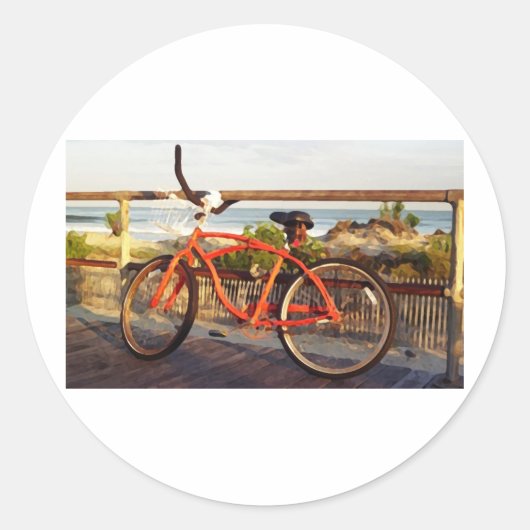promenade fiets ronde sticker (Voorkant)