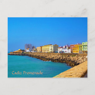 Promenade in Cadiz, (Geschilderd) Spanje Briefkaart