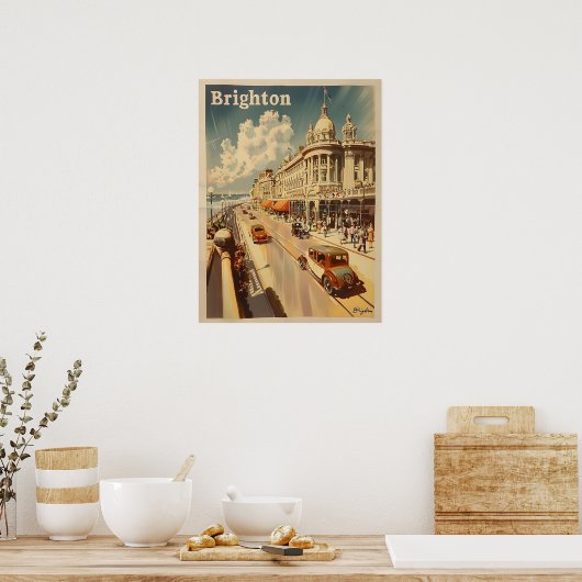  Promenade in Sunny Brighton Poster (Keuken)