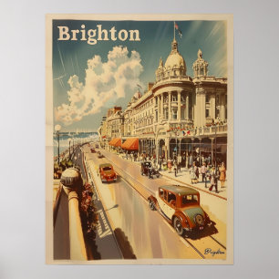 Promenade in Sunny Brighton Poster
